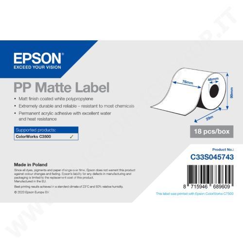 ETICHETTE EPSON C33S045743 PP MATTE LABEL 76MMX29M